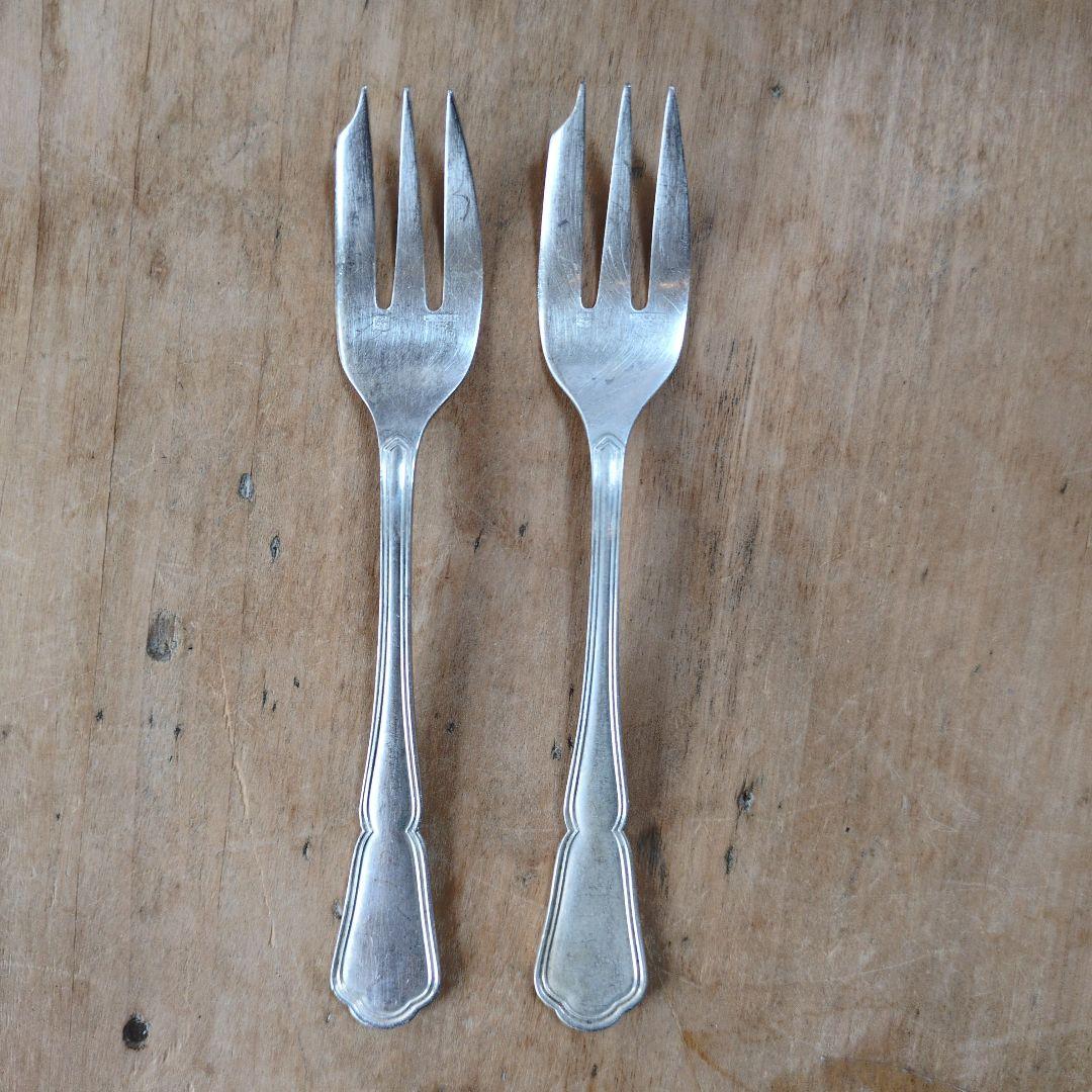 フランスアンティーク】シルバープレート ケーキフォーク 2本セット