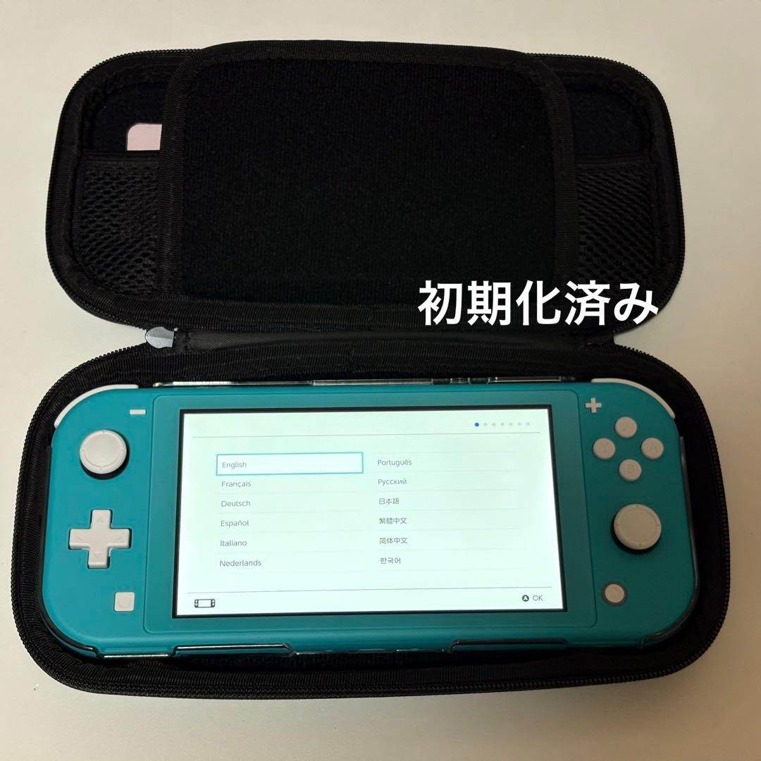 Switch Lite 本体 ターコイズ ハードケース クリアケース 充電器