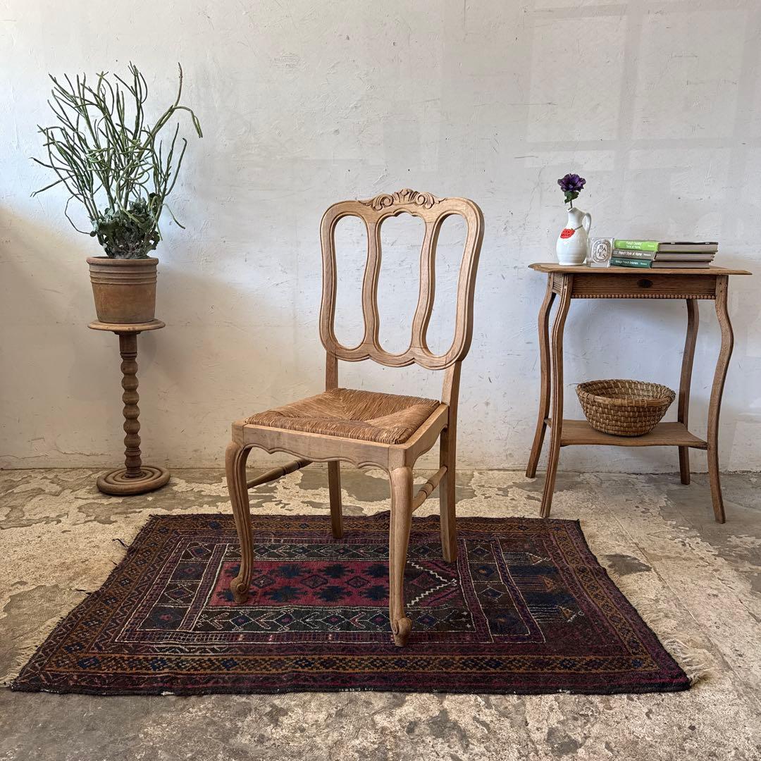 ビンテージ ダイニング藁チェア カフェチェア 剥離 no3 - メルカリ
