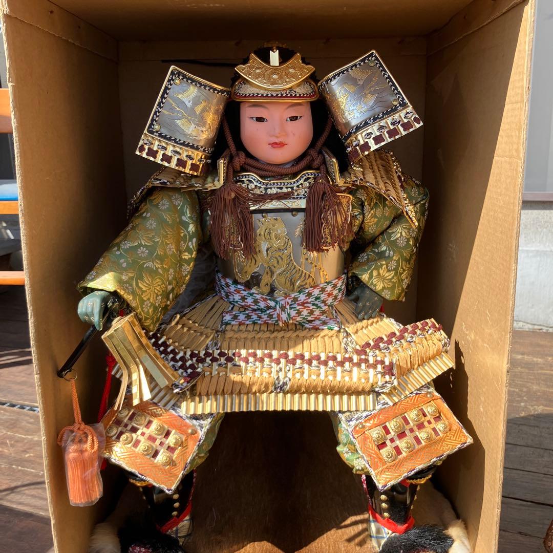 B-5 五月人形 子供大将飾り 鎧着武者人形 秀峰作 端午の節句 初節句