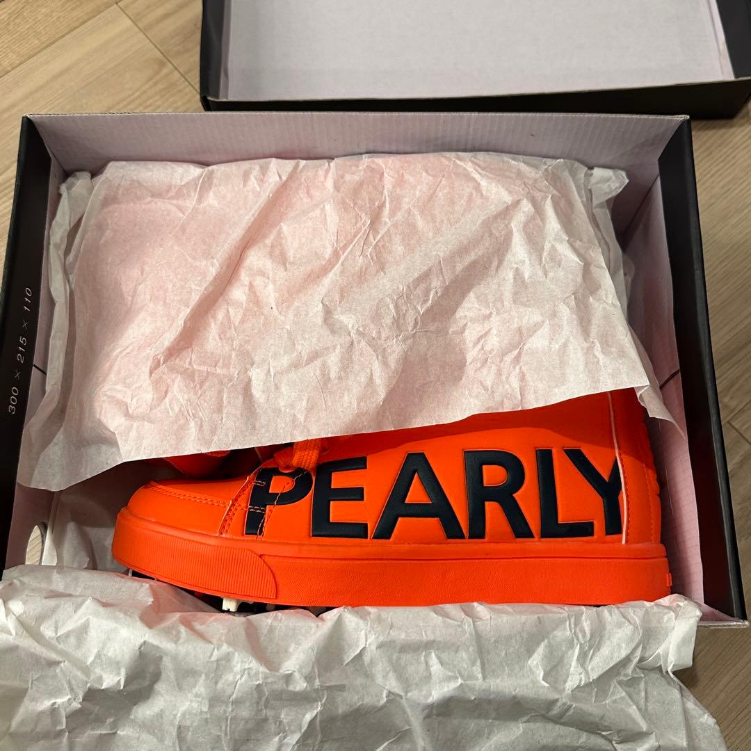 【超美品】パーリーゲイツ ゴルフシューズ ハイカット オレンジ 22.5cm