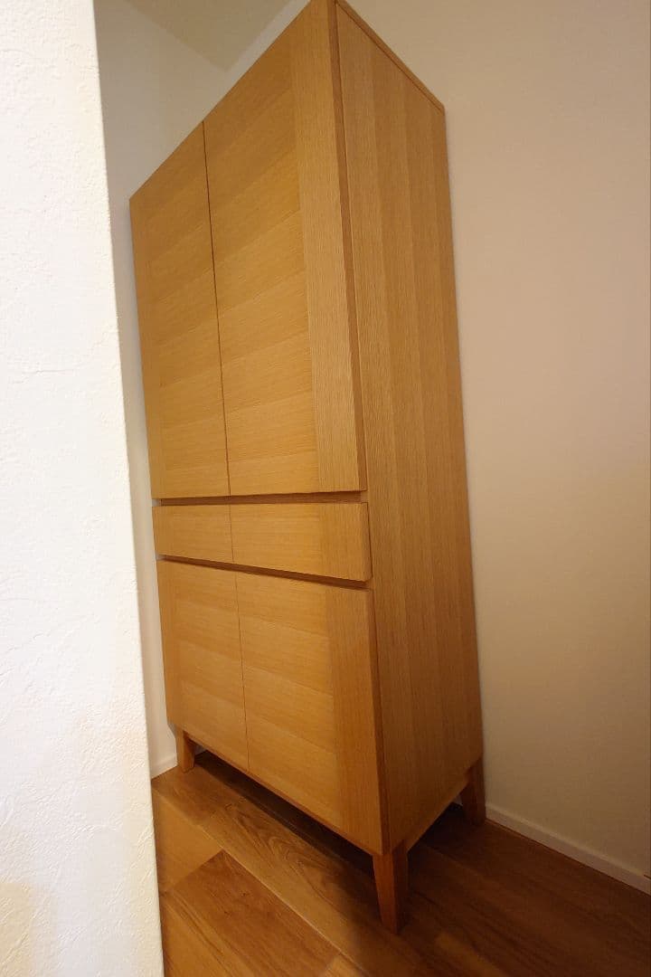 大川家具 ハイキャビネット カノーヴァ 80 ホワイトオーク オーク突板