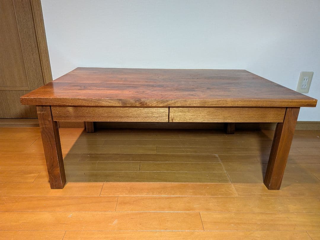 送料込》無印良品 無垢材ローテーブル ウォールナット デスク 机 MUJI