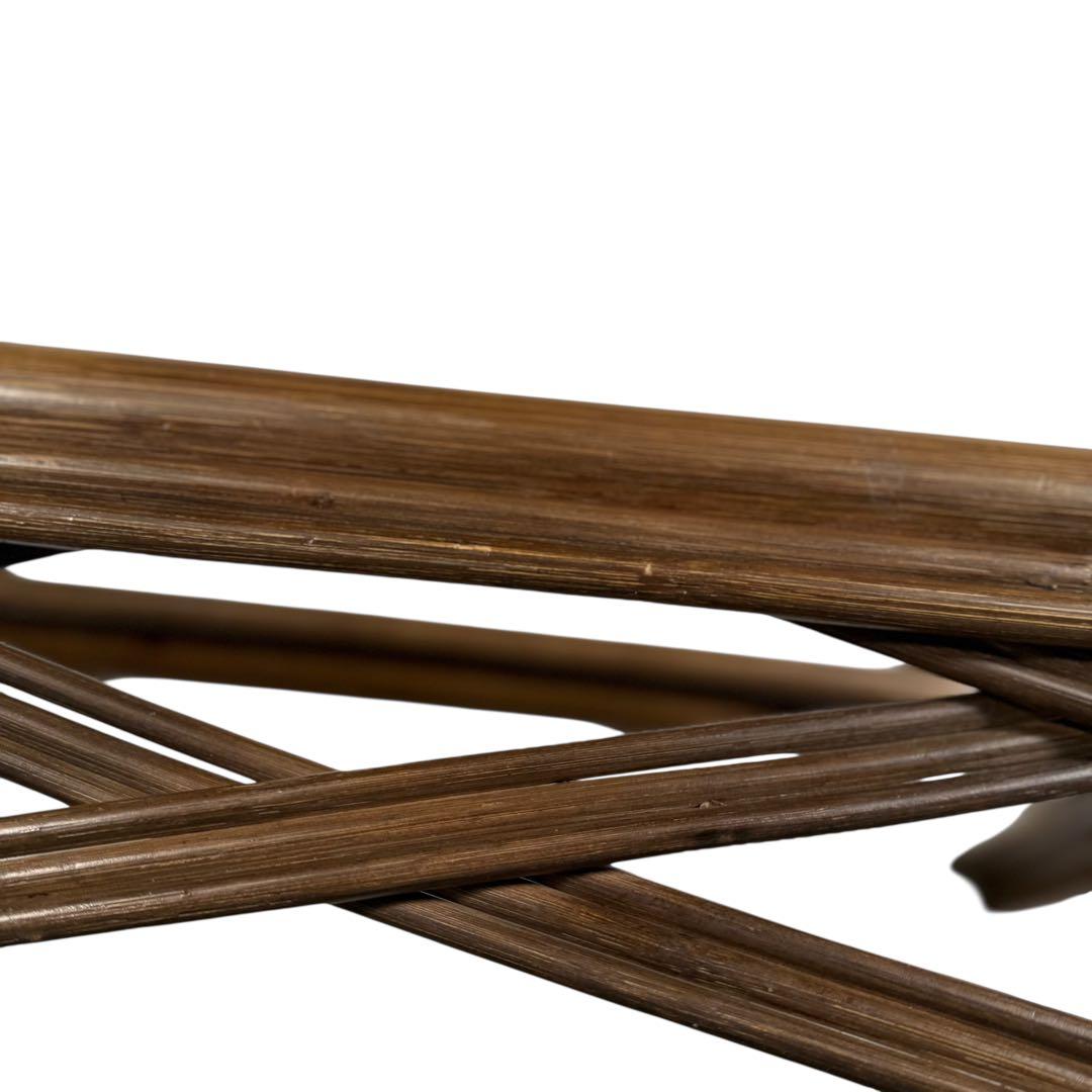 KZ035 【希少デザイン】コスガ kosuga ラタン籐 ガラステーブル - メルカリ