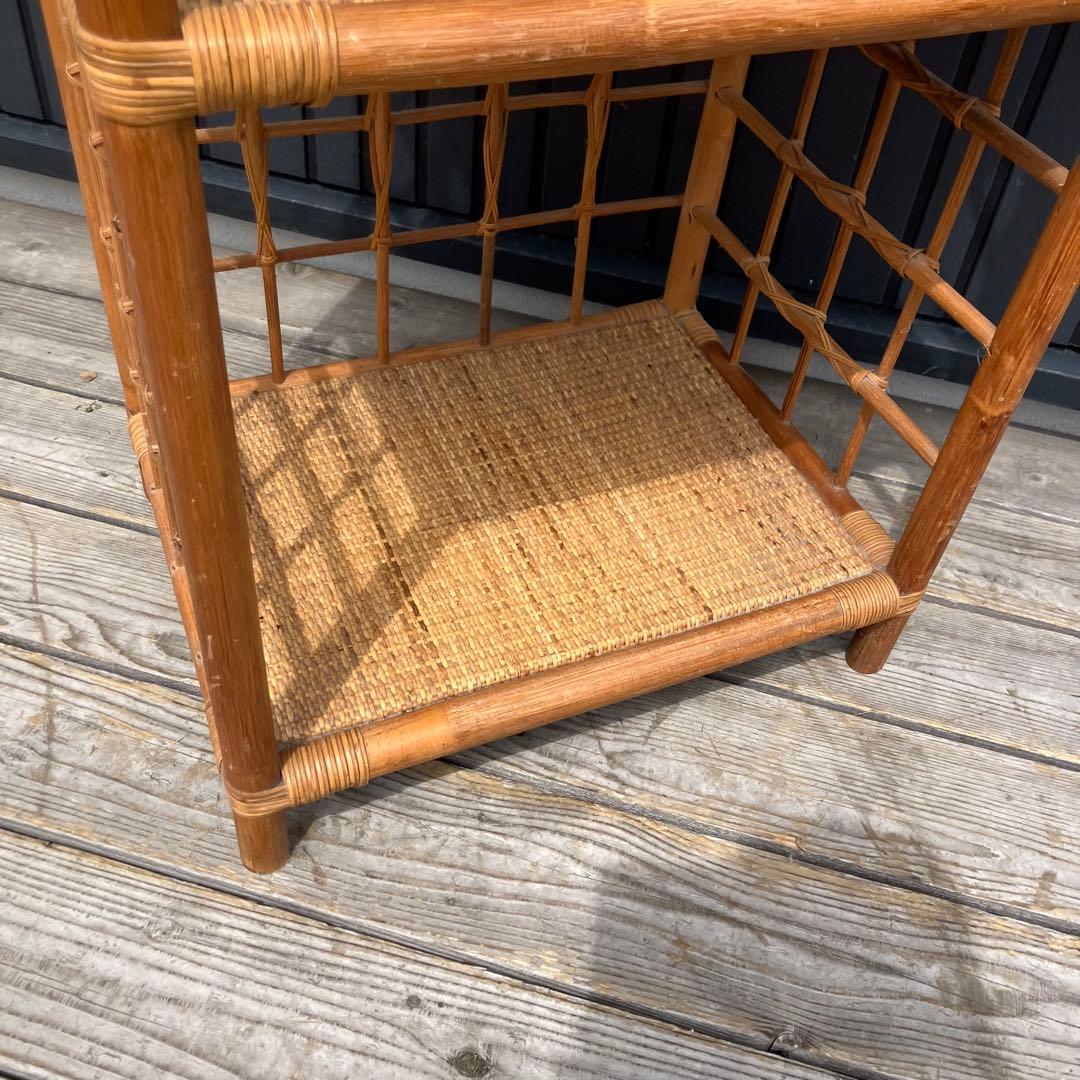 昭和レトロ アーチ型 3段ラタンラック オープンシェルフ 飾り棚