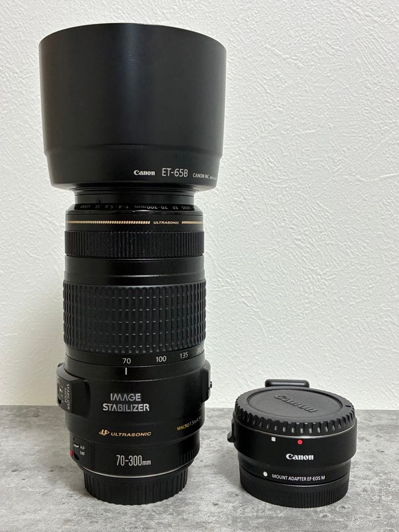 ⭐️美品⭐️Canon EF70-300mm & EF EOS M アダプター ⭐️極美品⭐️Canon EF70-300mm & EF EOS M アダプター ef-eosm」の