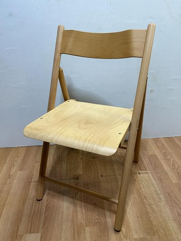 J・店【中古】廃盤 MUJI☆無印良品 折りたたみイス 天然木 ブナ材