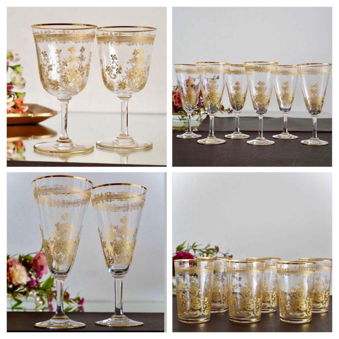 極希少☆24金彩オールドバカラBACCARATラファイエット ワイングラス