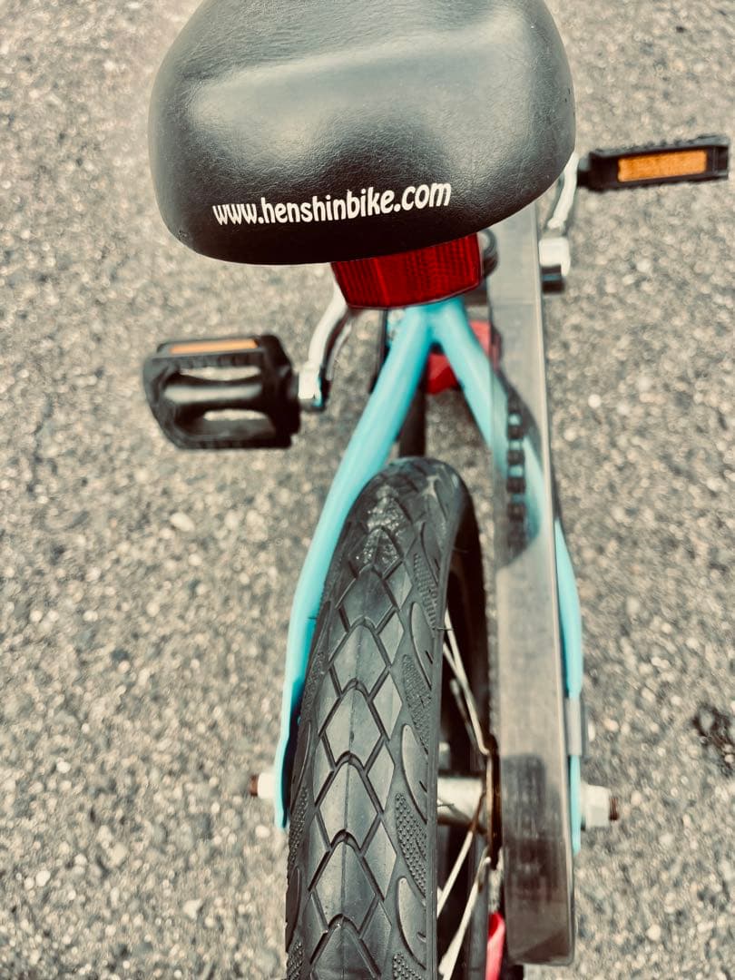 美品】へんしんバイク2 12インチ パステルブルー ペダル装着済み
