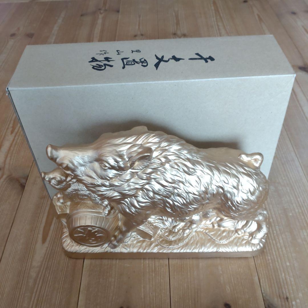 里山作】縁起物 亥（イノシシ）金色の置物 伝統工芸 開運 招福 干支