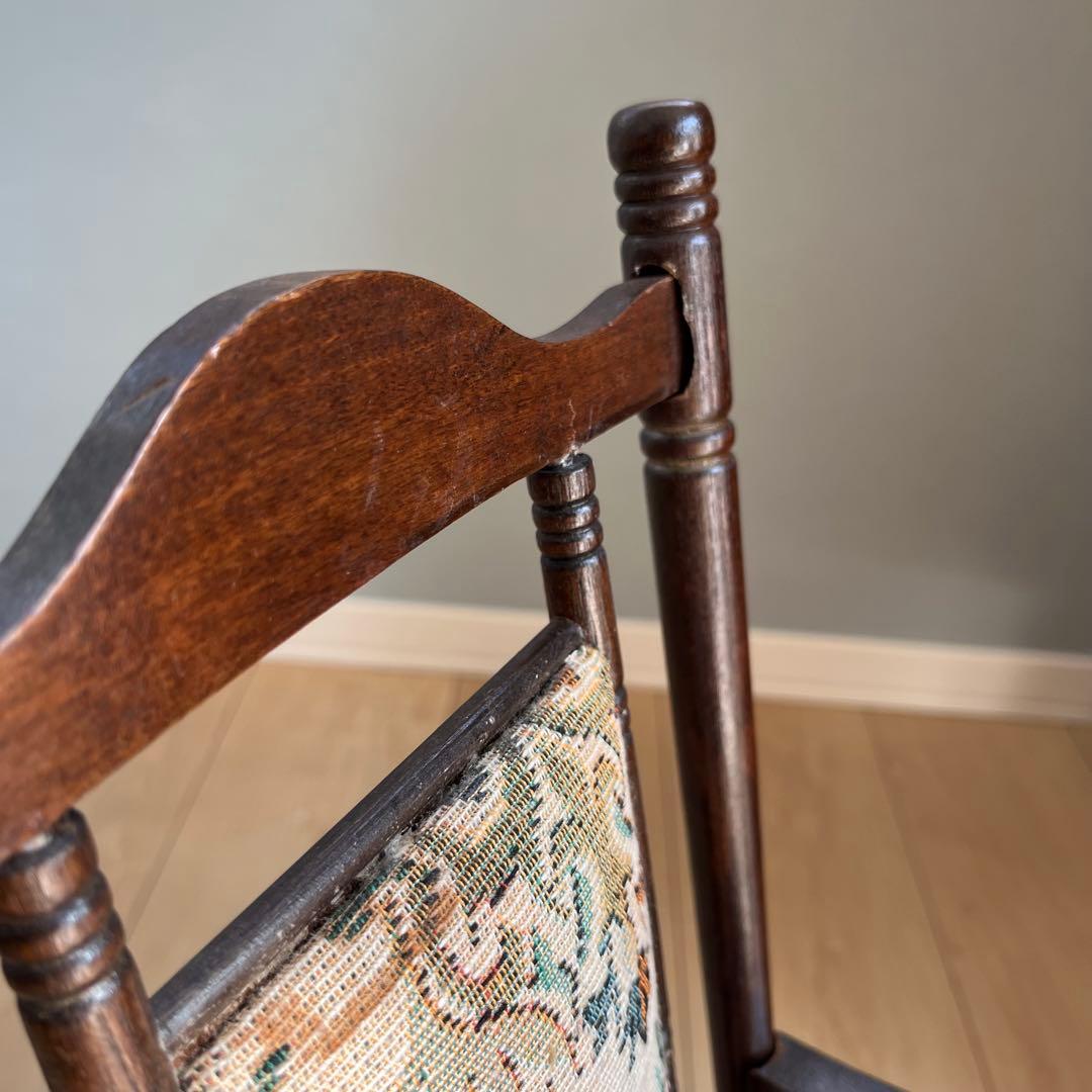 木製ロッキングチェア】ドール 花柄 ブラウン - メルカリ