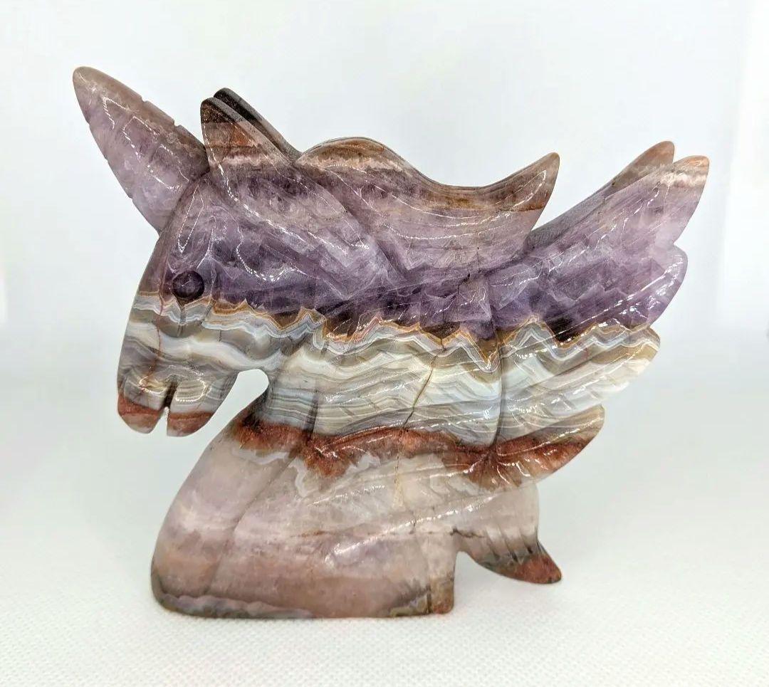 ❦新入荷❦ 天然石　アメジスト瑪瑙共生　ユニコーン 馬 置物　干支　丙午 アメジストユニコーン｜紫水晶×瑪瑙｜天然石ユニコーン置物｜癒しと