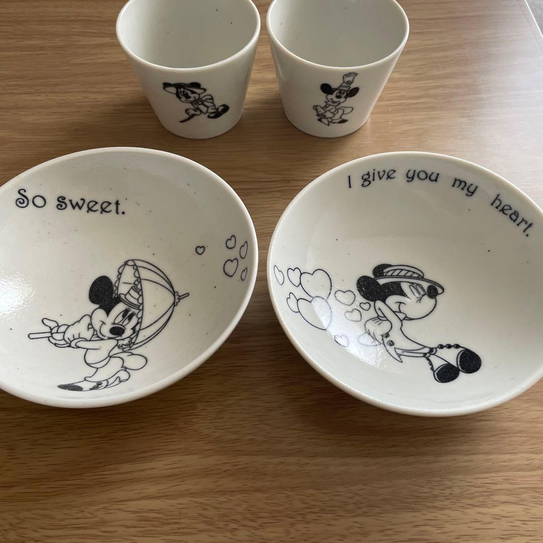 ミッキー デザイン 食器セット 4点セット ディズニー 食器 陶器 ミニー