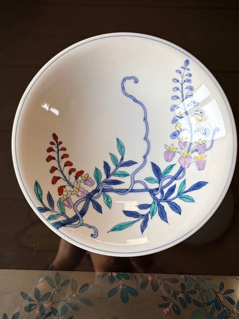 宮内庁御用達】深川製磁 有田焼 花瓶 富士山 桜 流水紋 飾壺 ブルー