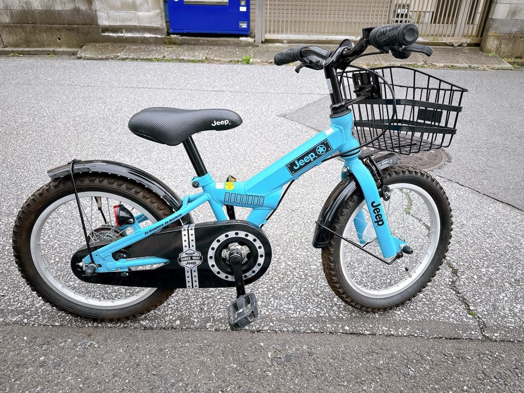 shiori Jeep 子供用自転車 水色 16インチ 前バスケット付き 16型 子供用自転車 JE-16G(ブルー/シングルシフト) 23JE-16G 2023年