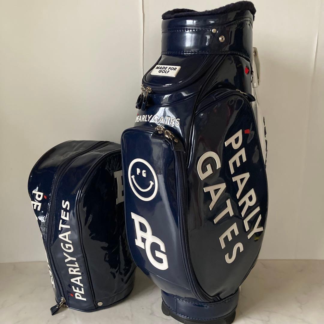 ⛳️美品 ユニセックス パーリーゲイツ エナメルキャディバッグ紺