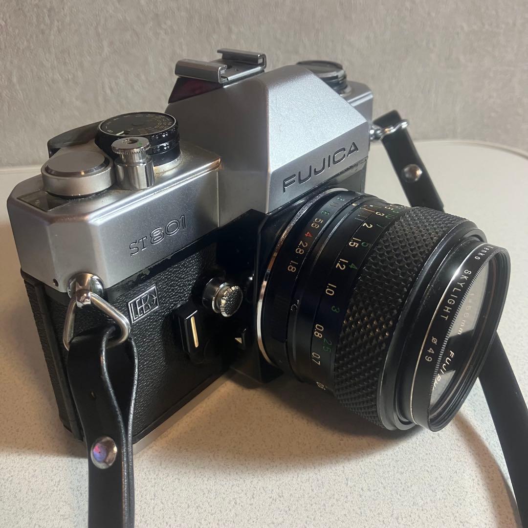 FUJICA 一眼レフフィルムカメラ ST801 + 望遠レンズ + ストロボ - メルカリ