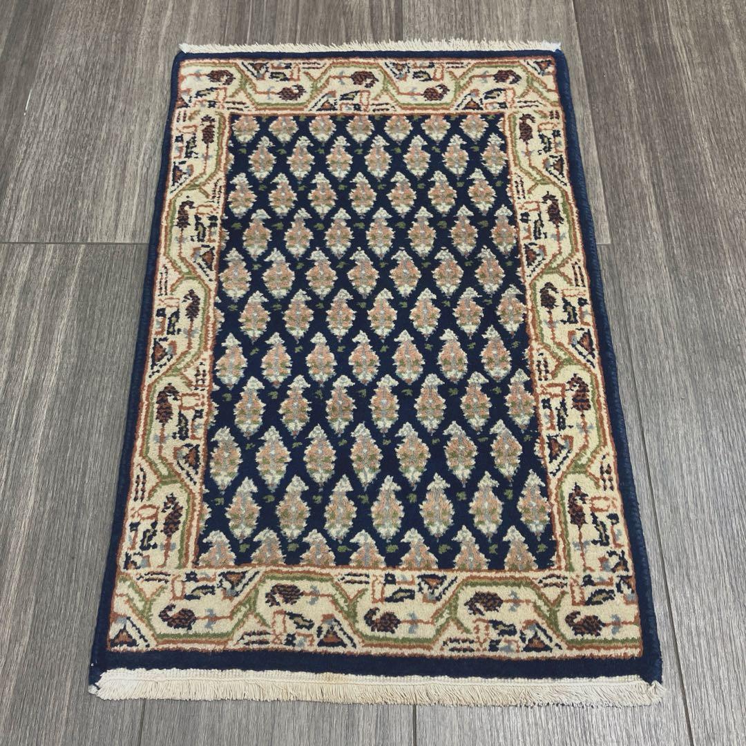 39cmx59cmアンテイク絨毯ミニラグペルシア絨毯 ペイズリーデザインラグ