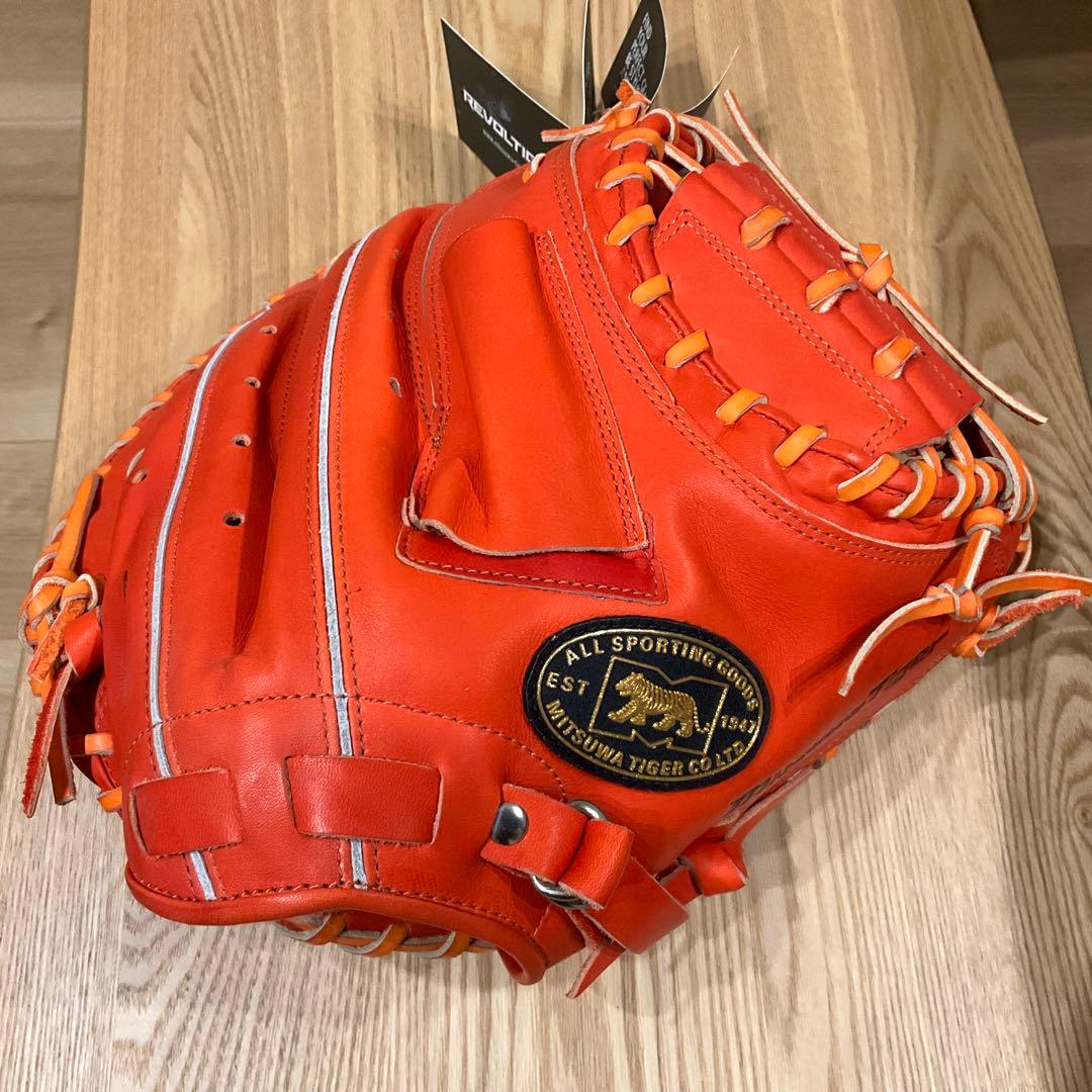 【新品未使用】ミツワタイガー レボルタイガー 硬式用キャッチャーミット 美津和タイガー（MITSUWA TIGER） 交換往復送料無料 硬式キャッチャー