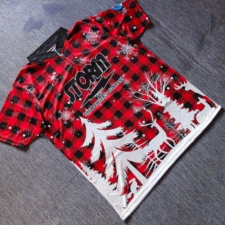 新品✨STORM【日本サイズXL】レッド トナカイ 雪 チェック ボウリング