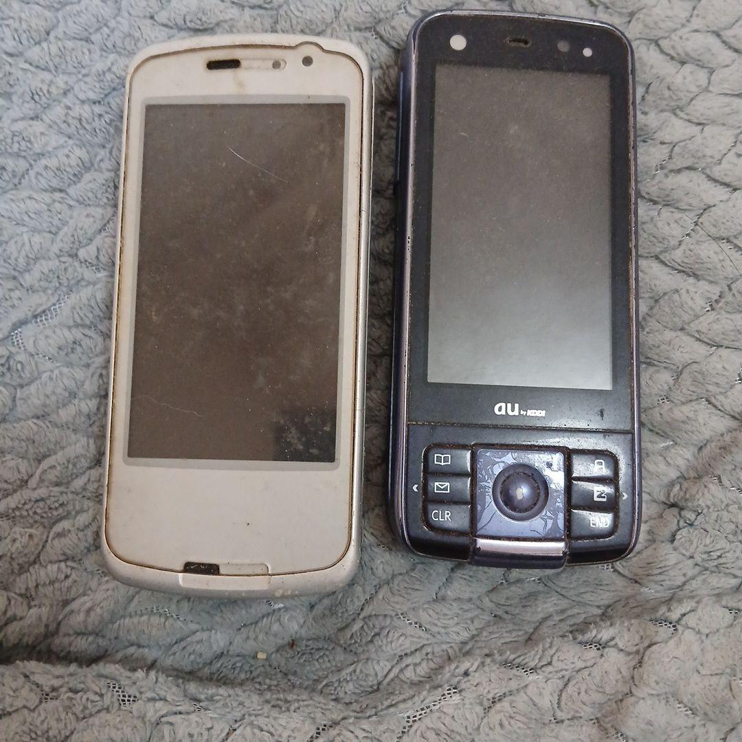 レトロ ジャンク au 202KとNTT docomo 携帯電話本体 2台セット - メルカリ