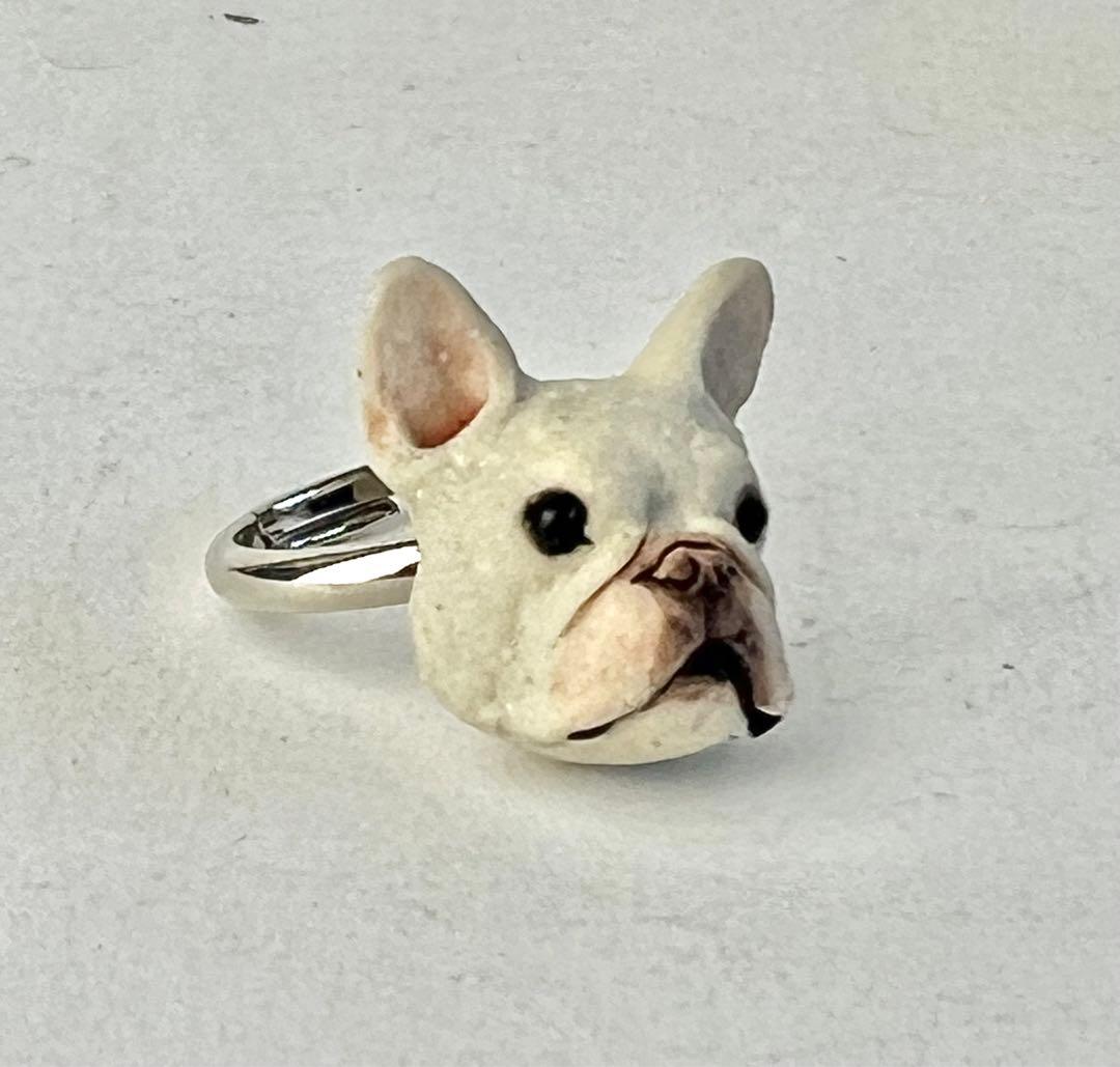ゆとり炉 フレンチブルドッグ リング 陶芸 陶器 ブヒ アクセサリー