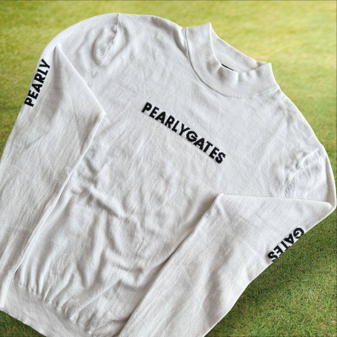パーリーゲイツ　ニット　セーター　白　ホワイト　4 M〜L相当　モックネック PEARLY GATES（パーリーゲイツ） ニット セーター 「PEARLY GATES」14G