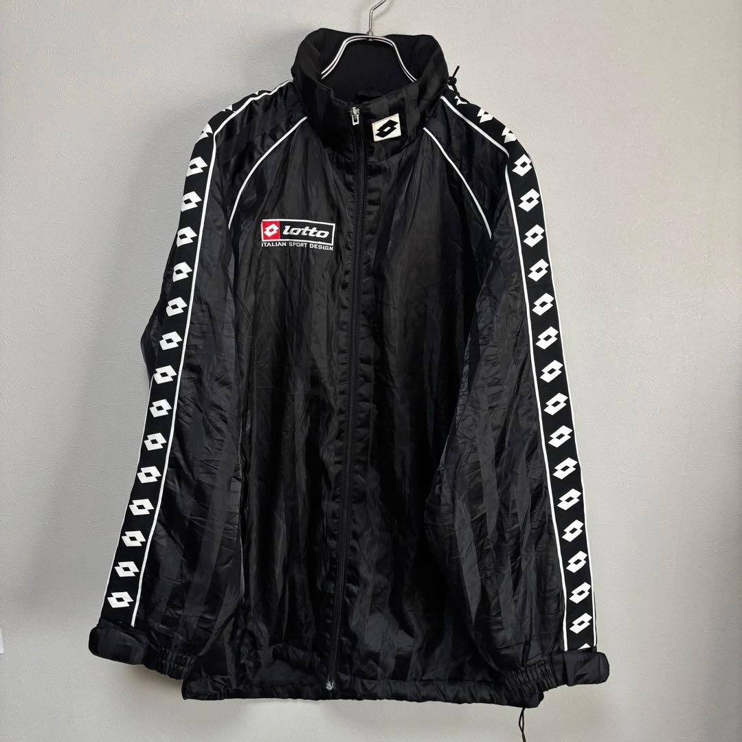lotto ロット サイドライン ナイロンジャケット コート US M ブラック LOTTO（ロット） ナイロンジャケット LOTTO LINE NYLON BLOUSON メンズ