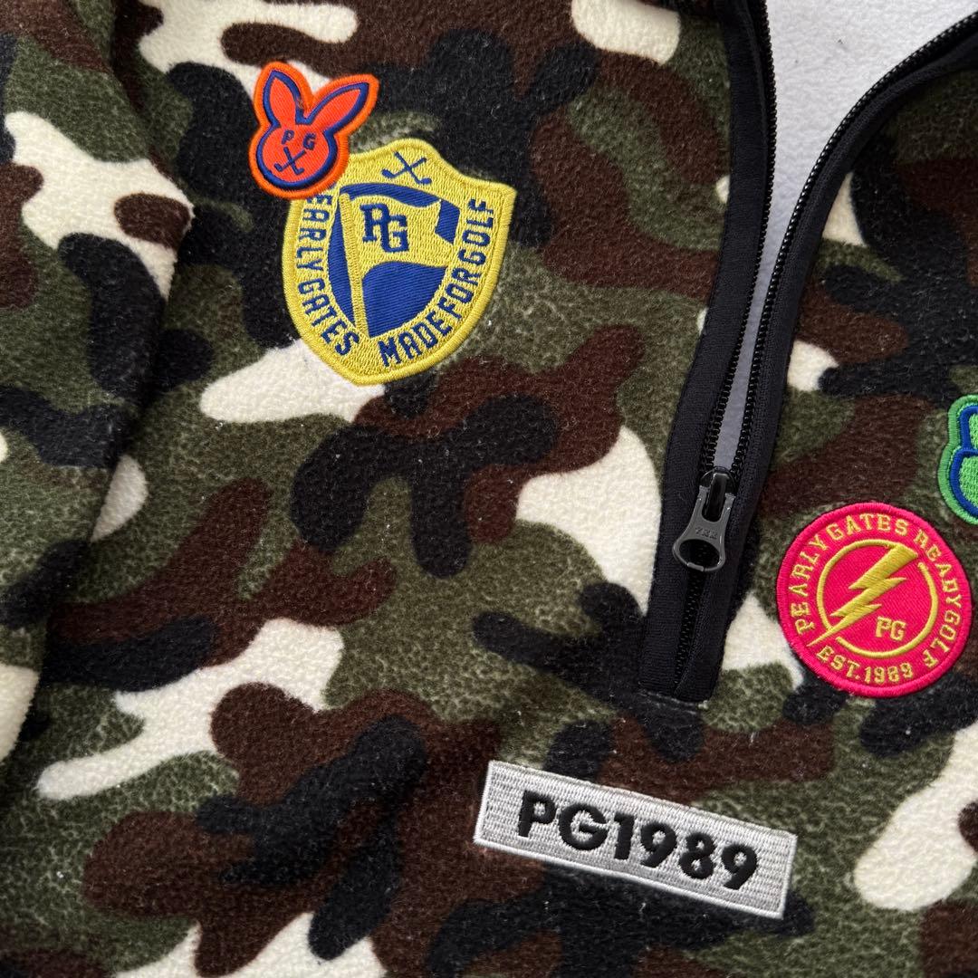 パーリーゲイツ フリース ジャケット 迷彩 カモフラ サイドロゴ M〜L