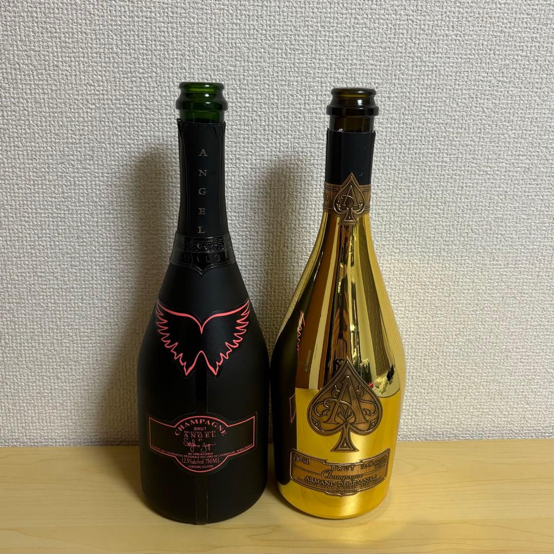 空ボトル エンジェルシャンパン＆アルマンドゴールド 2本セット