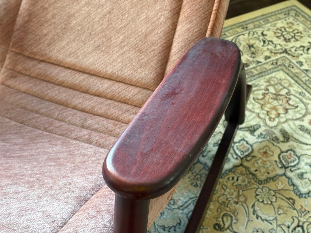 希少モデル ロッキングチェア 松田産業 フットレスト ファブリック