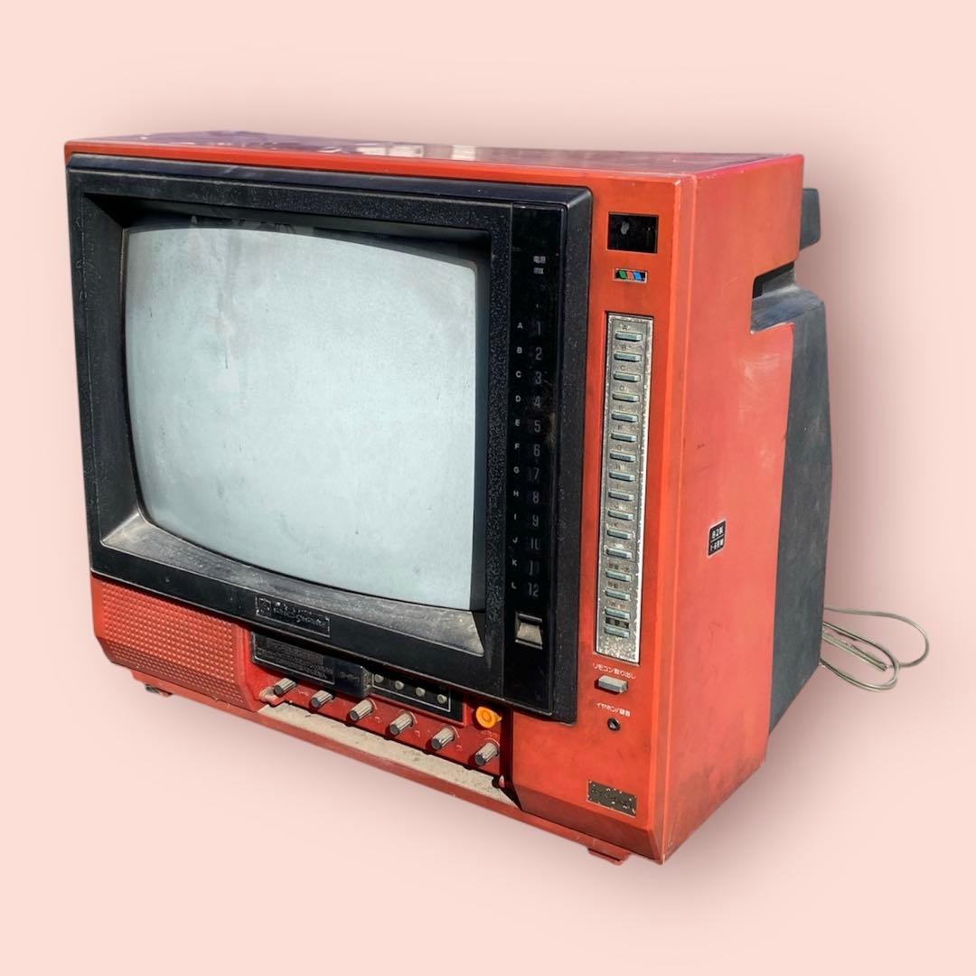 動作確認済】リッカー カラーテレビ 専用スタンド付 昭和レトロ ma166