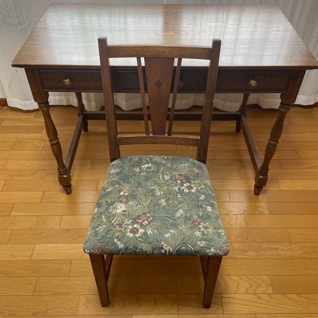 美品】葉山ガーデン 葉山家具 クラシック ナラ材 一枚板 学習机 デスク