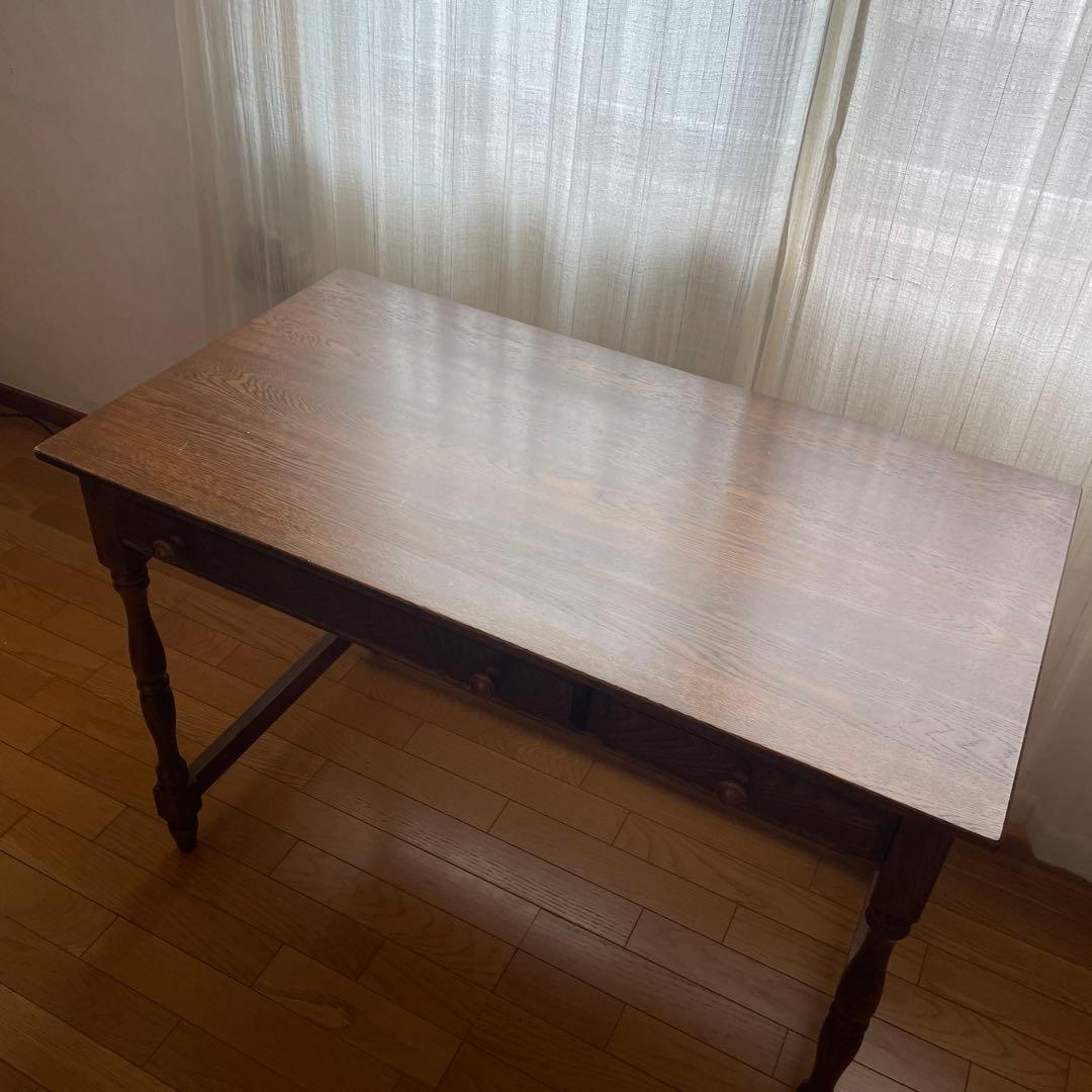 美品】葉山ガーデン 葉山家具 クラシック ナラ材 一枚板 学習机 デスク