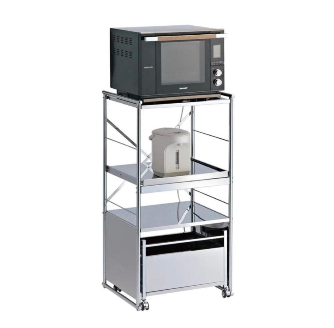 横浜市 直接受渡 配送相談 dinos ステンレス ワゴンキッチン収納幅61cm ステンレス作業台ワゴン ダスト2分別 幅50cm 通販 - ディノス