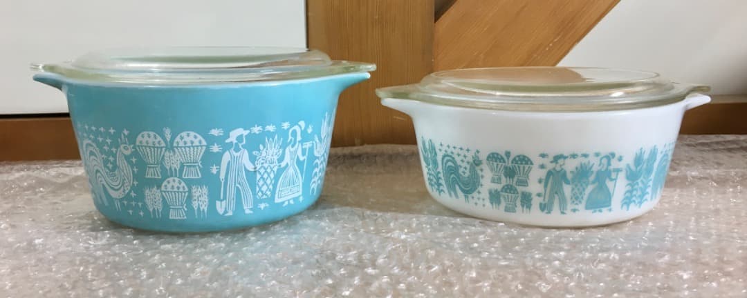 ○オールドパイレックス バタープリント キャセロール 2点セット