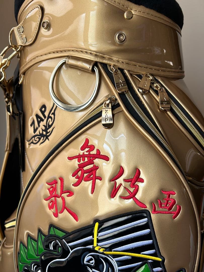 ザップZAPキャディーバッグ 歌舞伎画 ゴールド - メルカリ