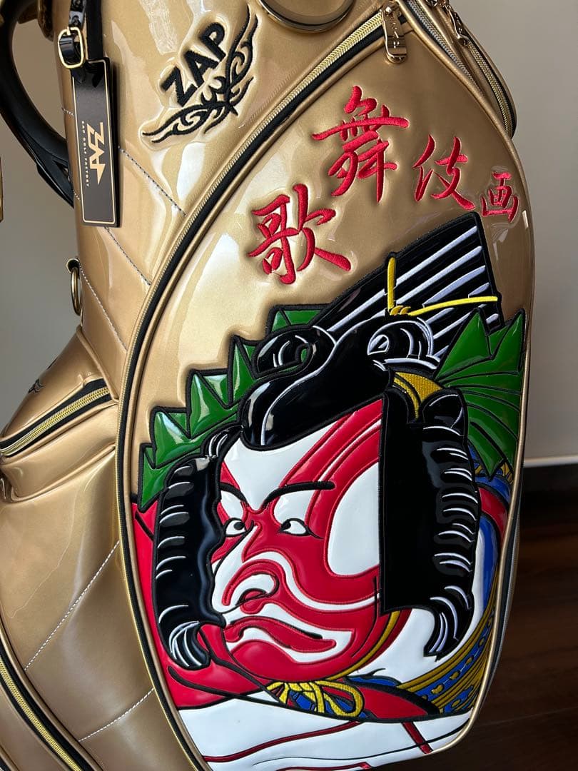 ザップZAPキャディーバッグ 歌舞伎画 ゴールド - メルカリ