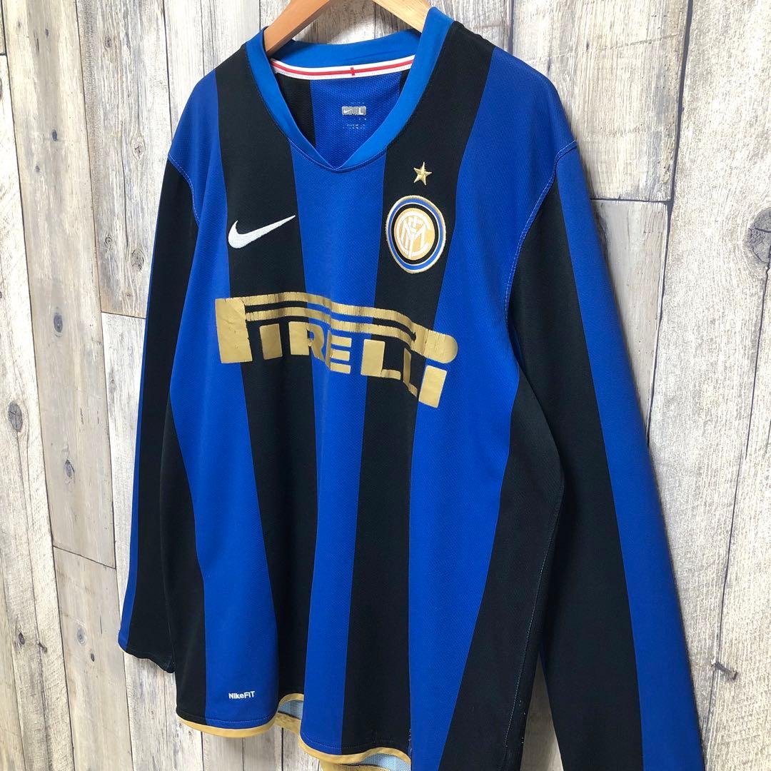 NIKE インテル 08-09 長袖 ユニフォーム ゴールドスポンサー Lサイズ