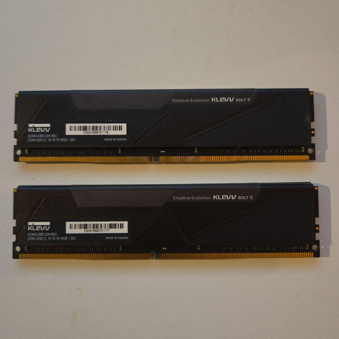 KLEVV BOLT X DDR4 16GB 3200MHz メモリ 2枚セット - メルカリ
