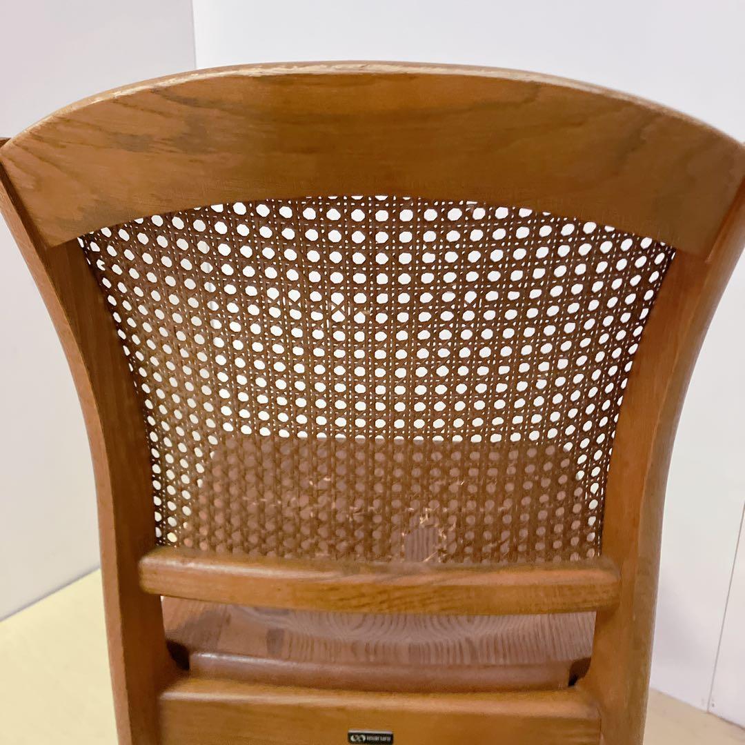 maruni マルニ 木製 ダイニングチェア ラタン 籐 旧ロゴ 木製椅子