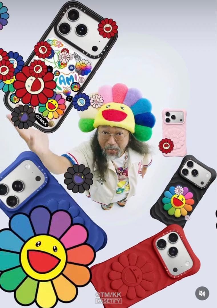 新品/レッド】CASETiFY×村上隆 ウェーブシリコンフラワースマホケース