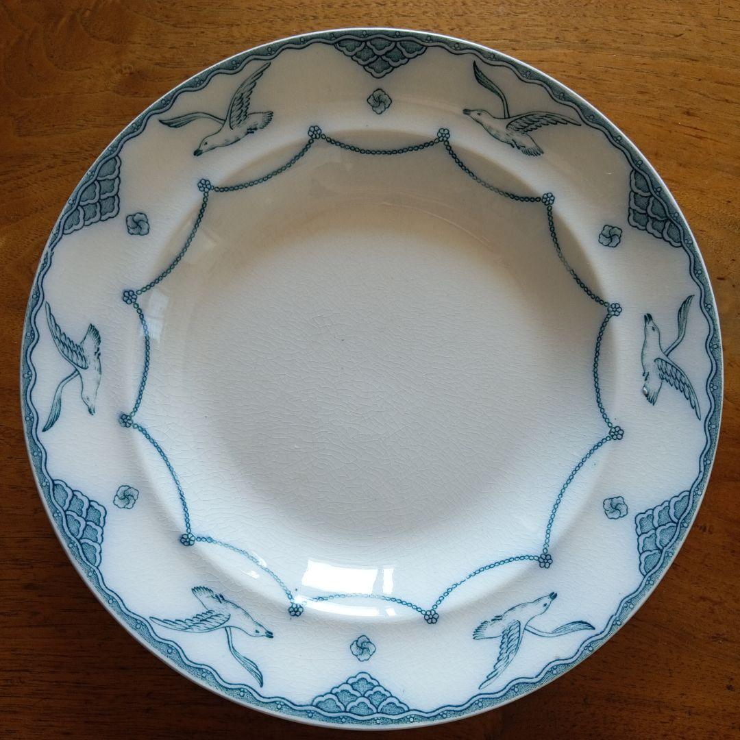 オーレスンド グスタフスベリ かもめ アンティーク 21cm スープ皿 2枚