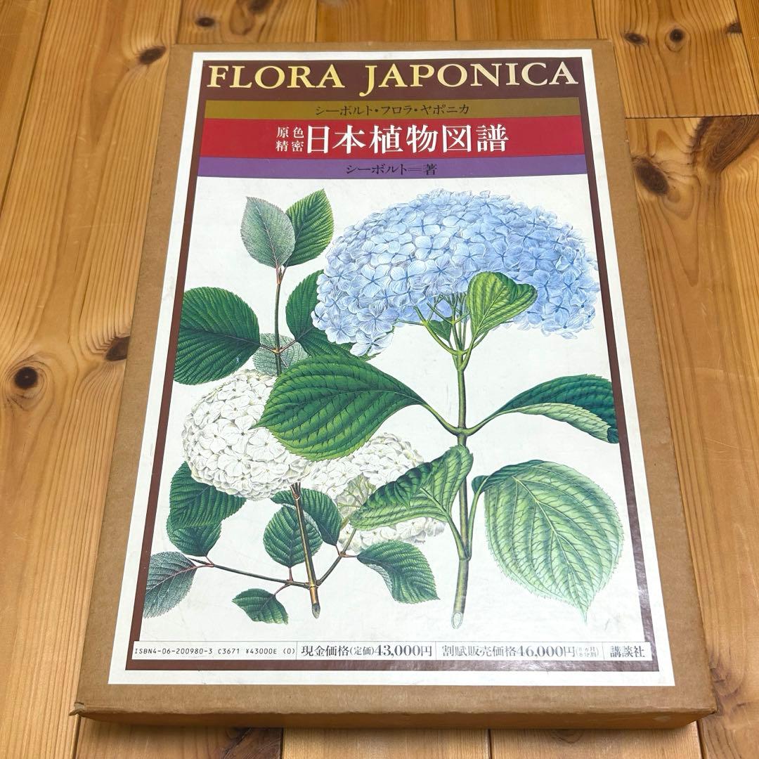 完品希少】原色精密 日本植物図譜 シーボルト 講談社 複製画4枚付 1984