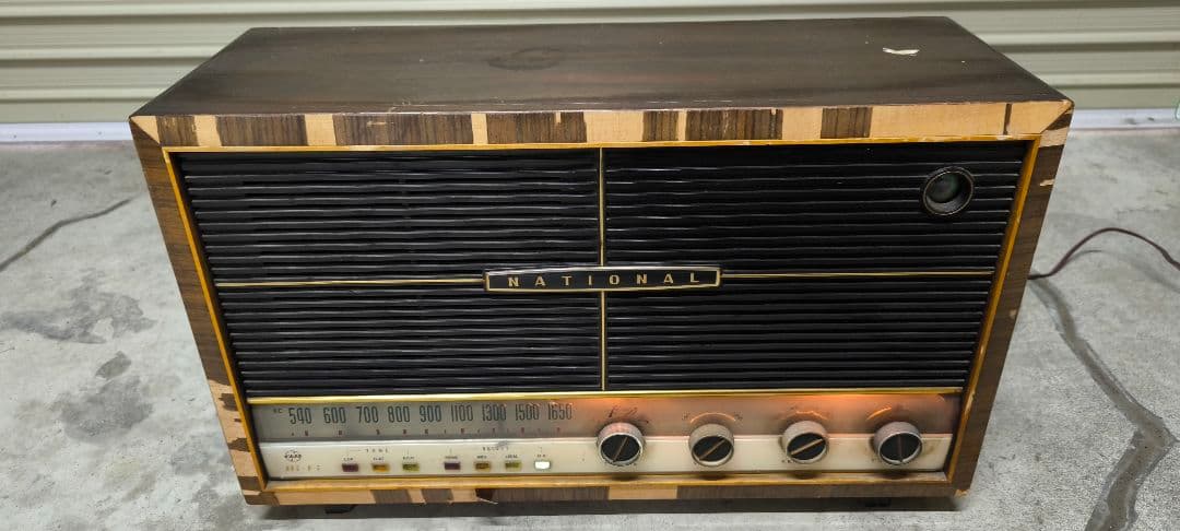 National　松下電器　真空管ラジオ　レトロラジオ　電源確認OK　詳細未確認 昭和レトロ“真空管ラジオ”/スピーカー/松下電器ナショナル/1950年頃