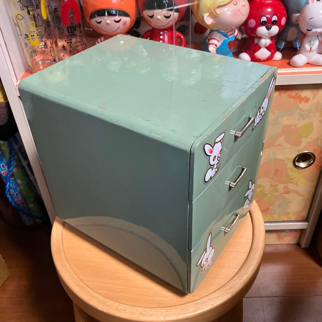 昭和レトロ レトロポップ ミントグリーン 小引出し 木製 小物入れ 3段