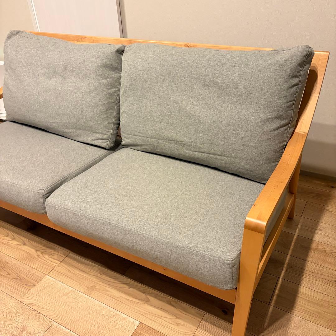 ニトリ アルナス 3人用ソファ グレー／ライトブラウン - メルカリ