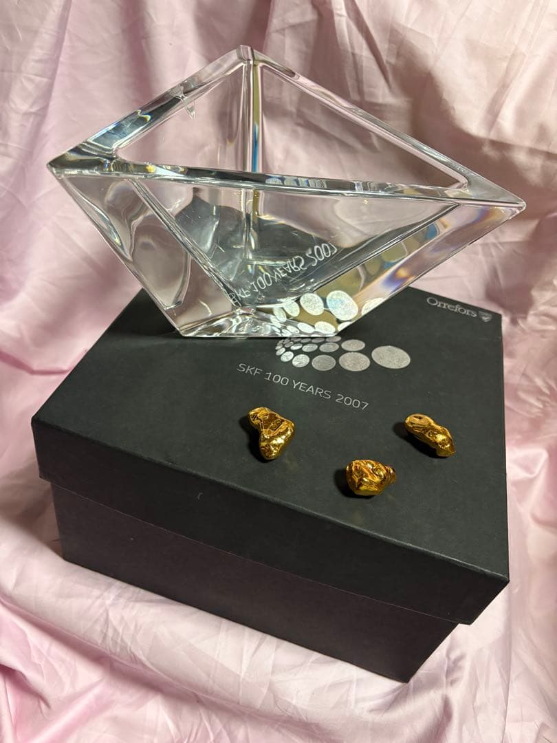 希少】Orrefors オレフォス SKF 100周年記念 クリスタルオブジェ