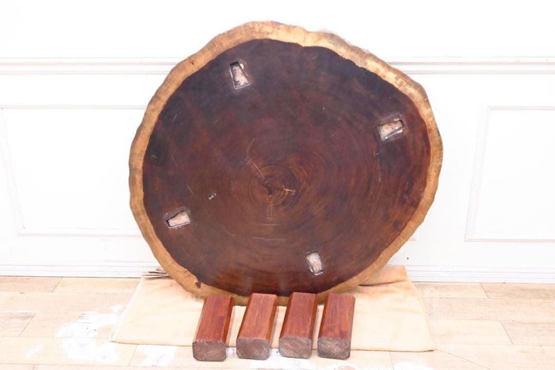 木製円形座卓 ダークブラウン - メルカリ