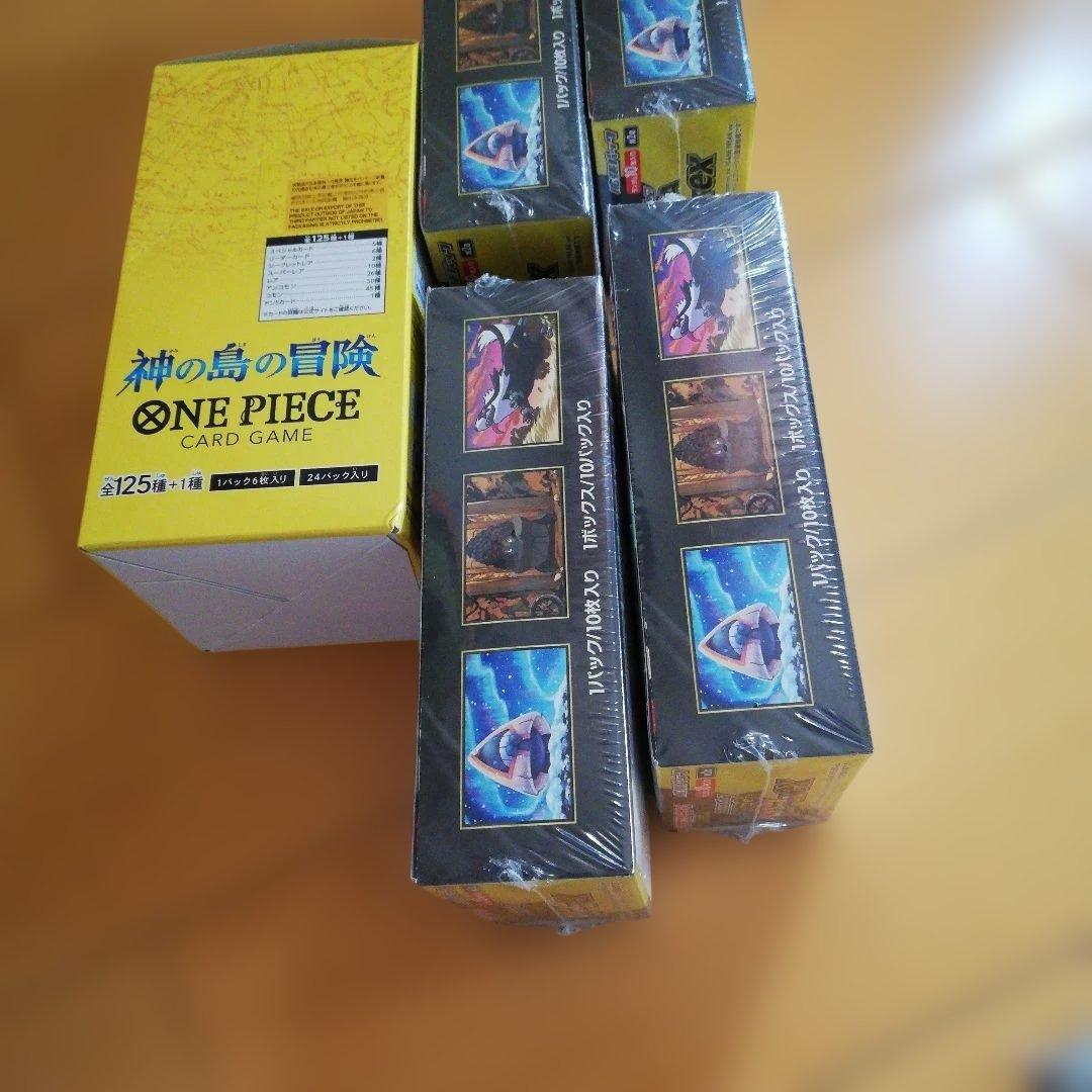 ポケモンMEGAドリームex4ボックスシュリンク付き。ワンピース神の島1